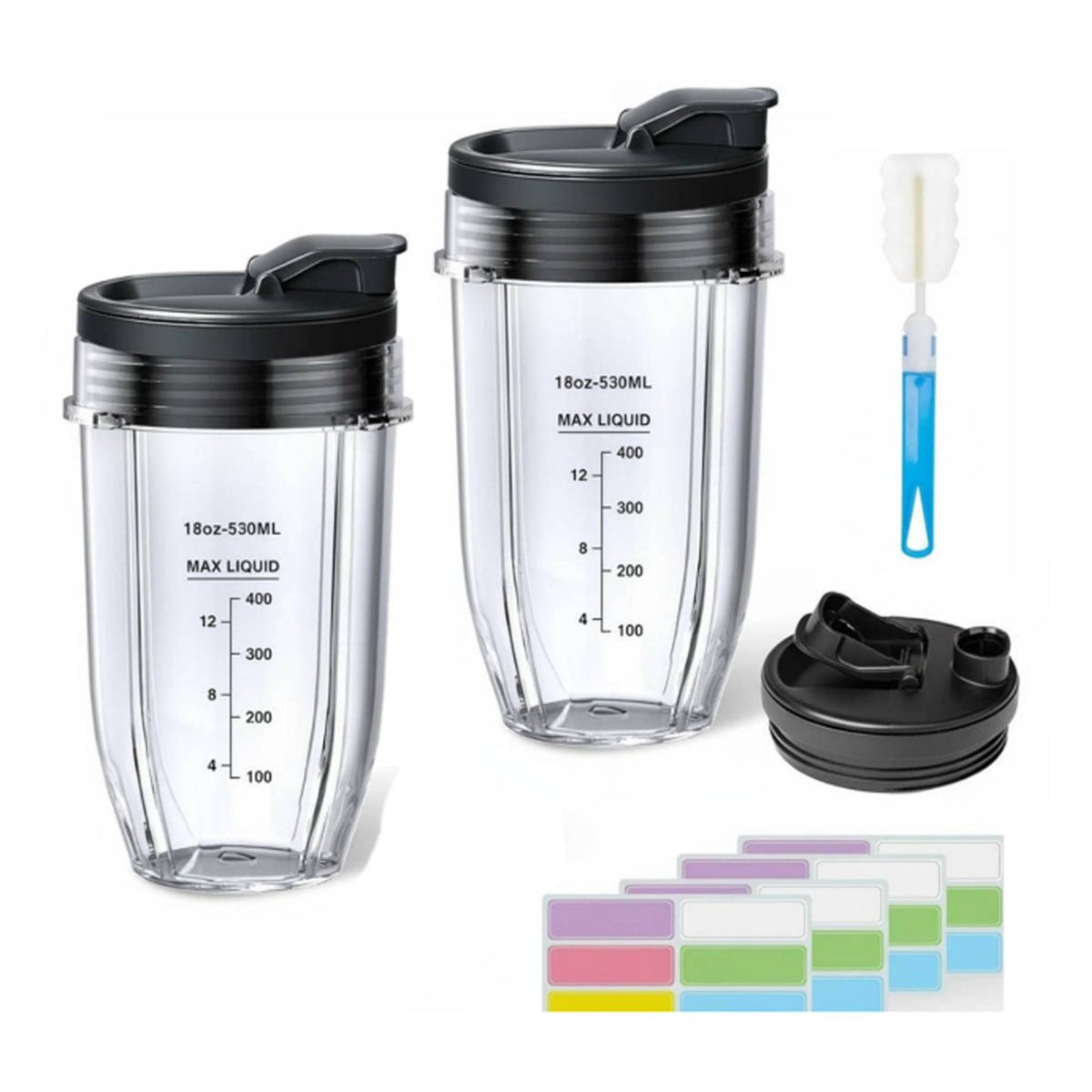 2 Pieces Compatible Blender Cup Blender Cup with Sip Lid Food Grade Replacement Blending Vessel for Outdoors
