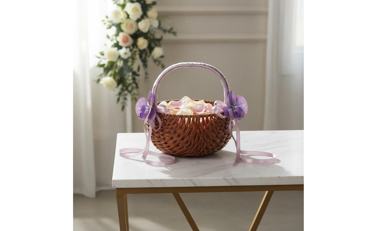 Flower Girl Basket Lightweight Handheld Petal Basket Versatile Event Accessory for Parties
