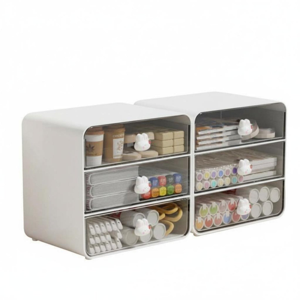 Large Capacity Slanted Multicompartment Holder Transparent View Desktop Organizer Space Saving Pen Stand Modern Design for Students, educators, Professionals, Desk, Study Room, School, Classroom
