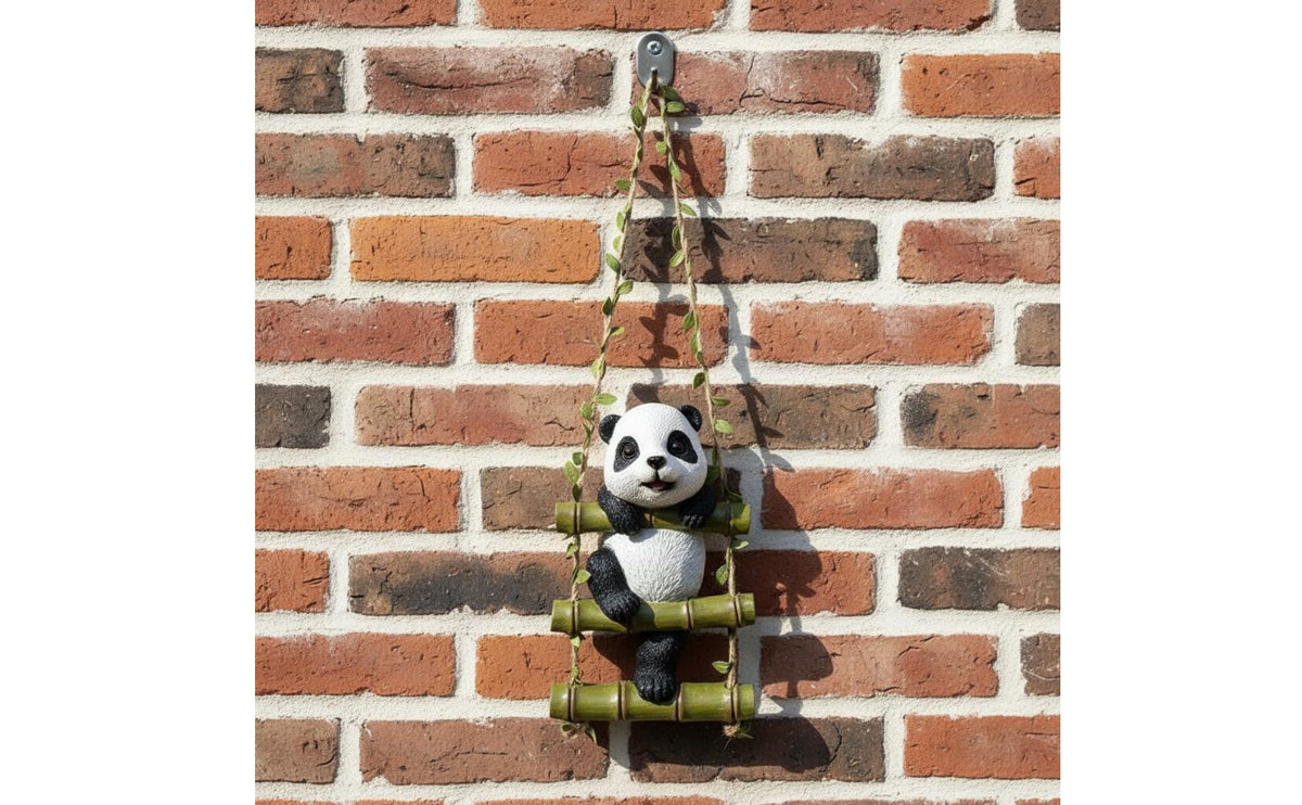 Long-Lasting Resin Climbing Creature Figurine Weather Resistant Creature Rope Ladder Decor Detailed Craftsmanship Wall Sculpture Creative Design for Garden, Outdoor, Balcony, Patio