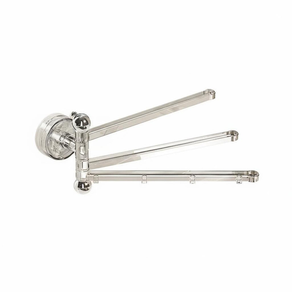 Suction Holder Rag Holder Easy-Mount Installation 3-Bar Rotating Drying Rack Rotate Towel Rack Space-Saving Household Storage