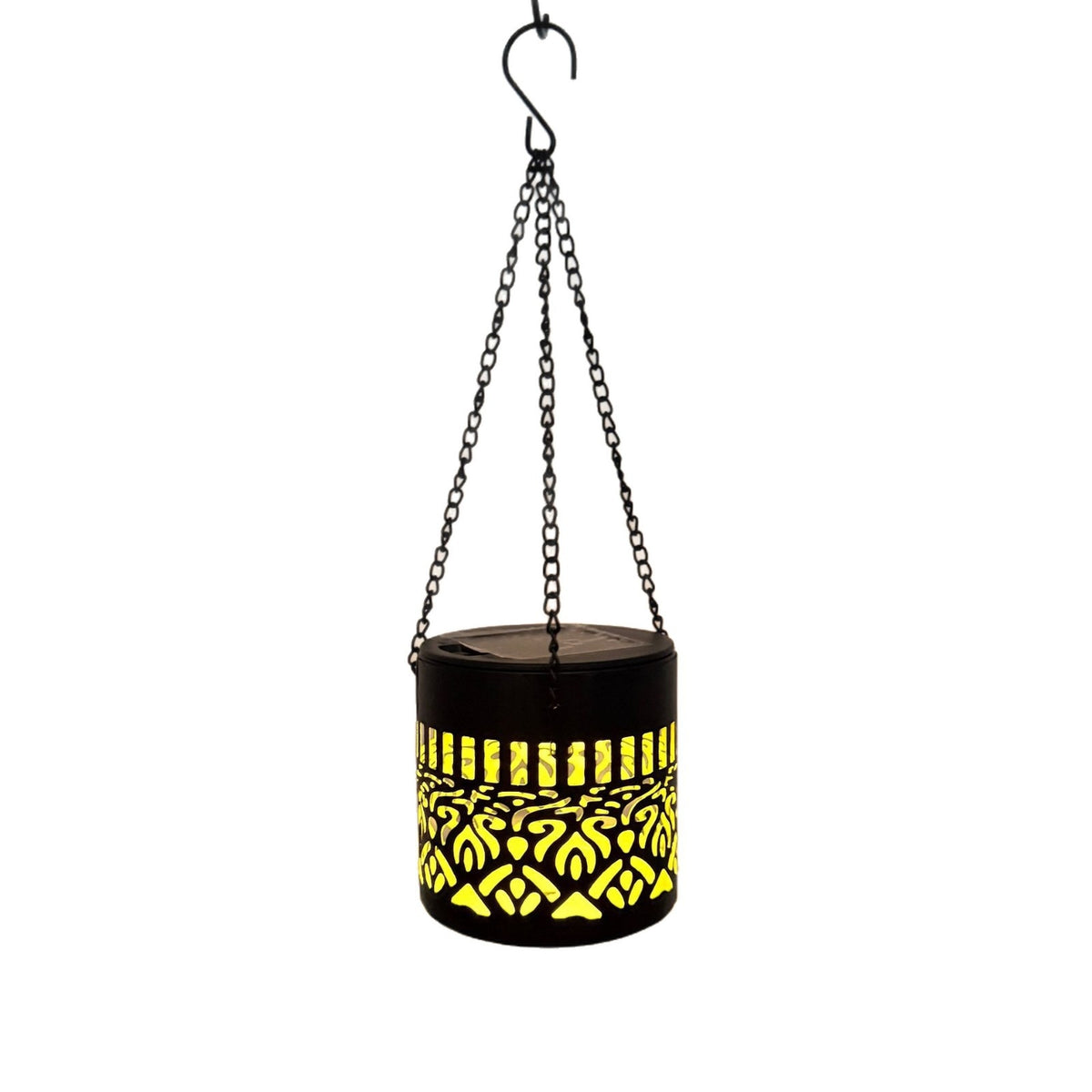 Waterproof Metal Lantern with Cutout Pattern for Pathway