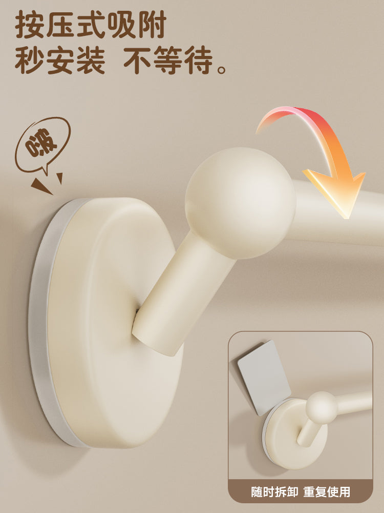 吸盘毛巾架极简卫生间墙上收纳厨房挂抹布挂墙置物架洗脸毛巾架子