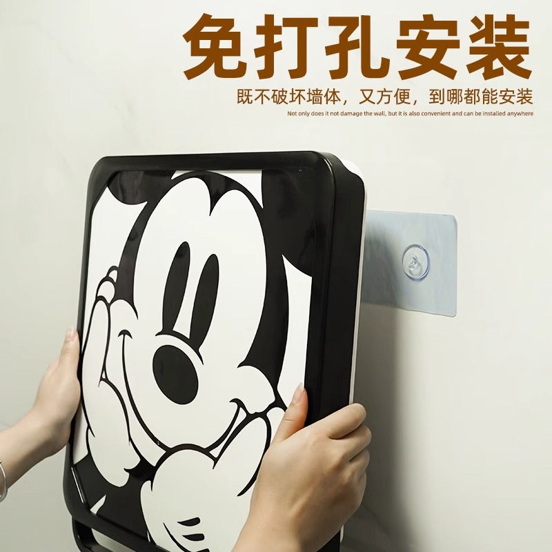 浴室壁画收纳箱洗澡卫生间放衣服神器干净防水折叠置物架柜子免孔 颜色分类:【旗舰加厚水晶款:抱花女孩】