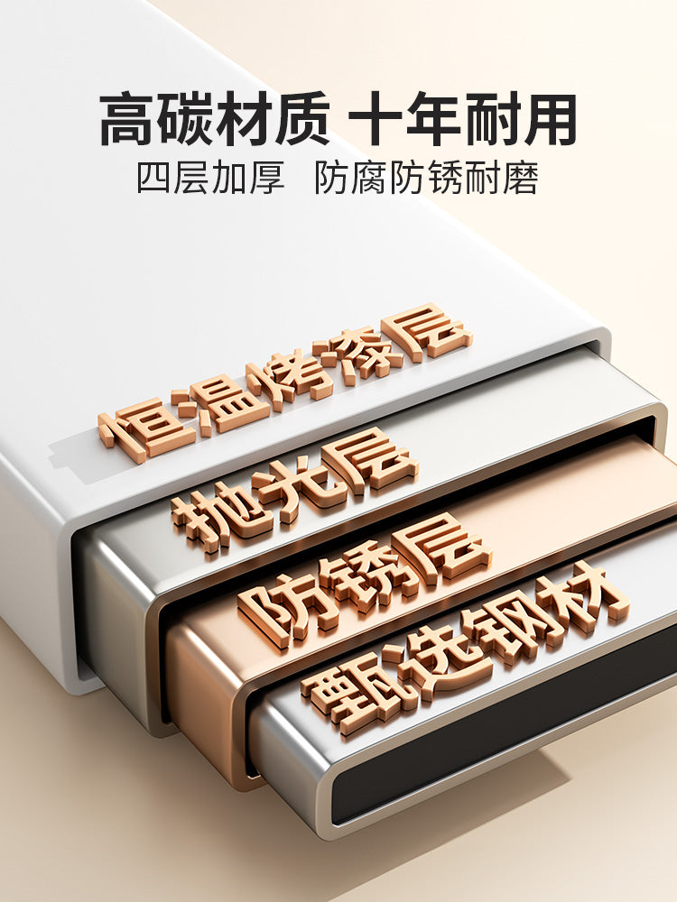 厨房微波炉置物架多功能放电饭煲烤箱专用台面电器抽拉式收纳架子 奶油白【抽拉款.64cm】-