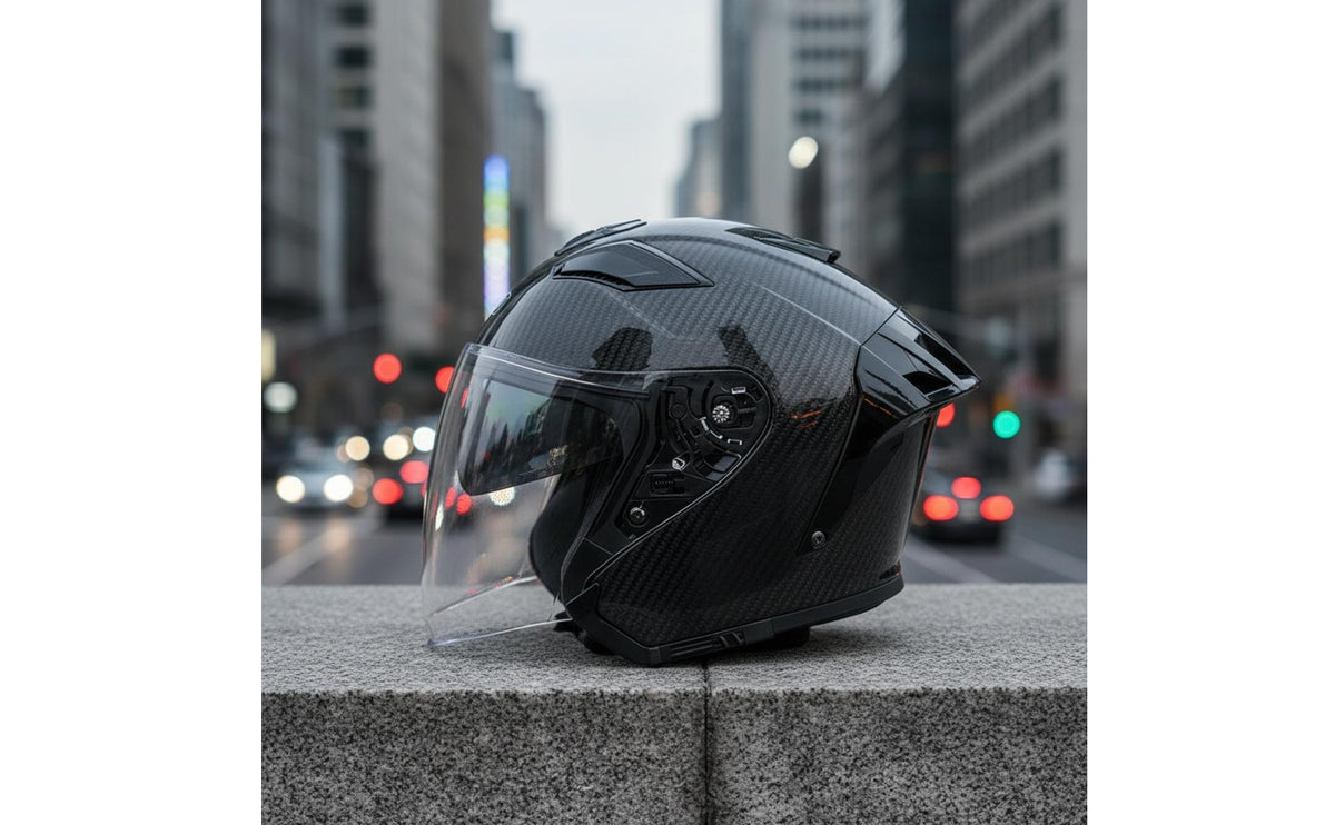 Lightweight Three-Quarter Helmet | Glossy, Open Face, for Street Riding