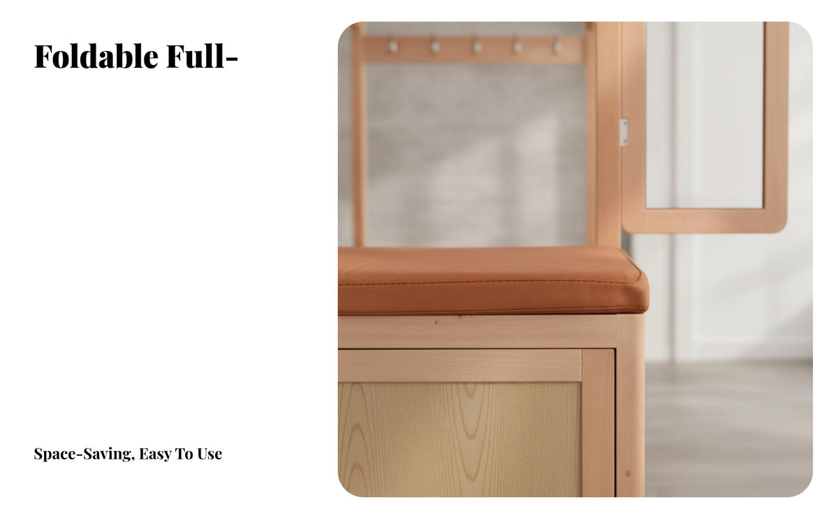 complete unit Design Hall Tree with Bench and Mirror Multiple Storage choices Coat Stand with Bench and Mirror Space-Saving Entryway Organizer for Apartment Dwellers, Homeowners, Families, Hallway, Foyer, Mudroom