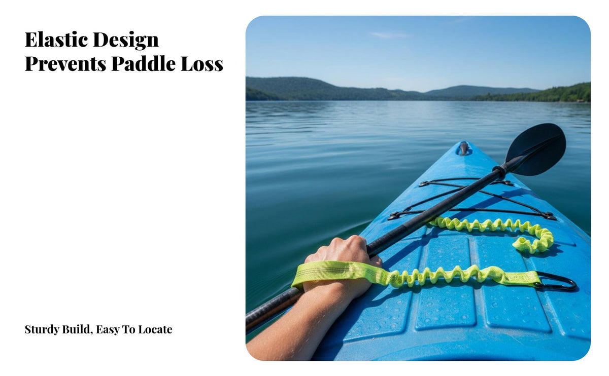 Watercraft Paddle Leash Prevent-Loss Coiled Paddle Rope Elastic Design Coiled Bungee Lanyard for Canoers, Outdoor Enthusiasts, Kayaking, Boating