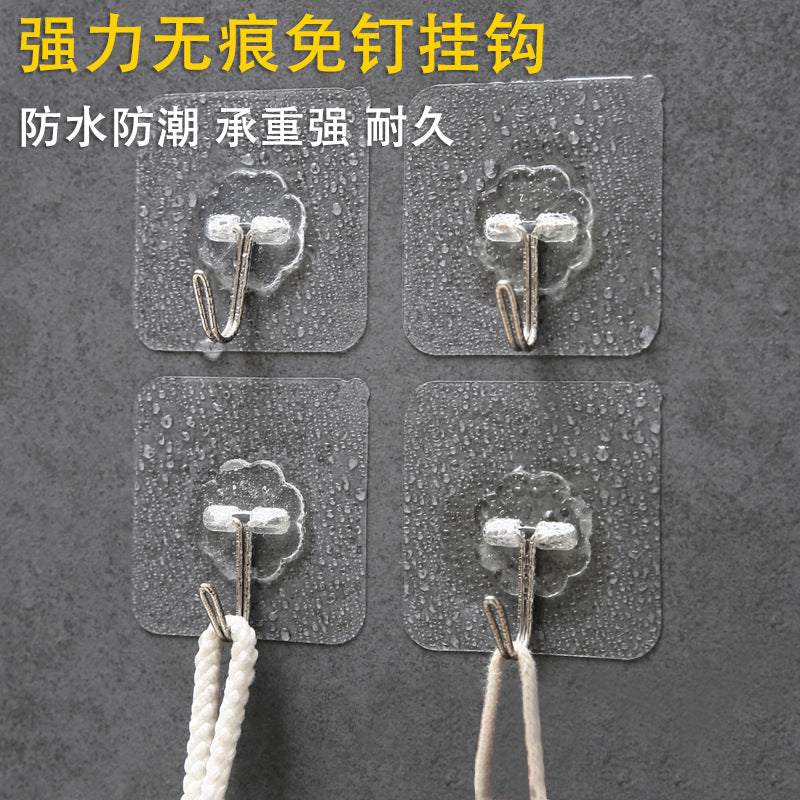 挂钩粘钩超强批发透明无痕强力厨房吸盘塑料家用浴室一排挂衣钩