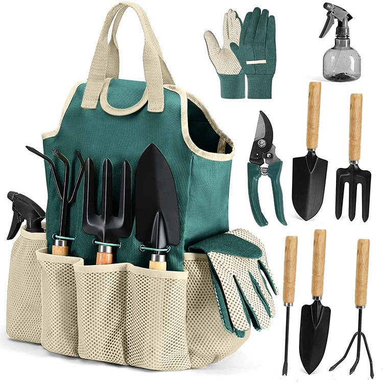 9-Piece Outdoor Garden Tool Set with Scissors - Ideal Gardening Gift Kit