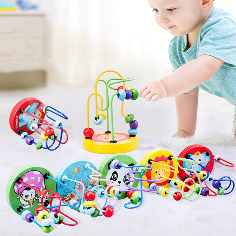Wooden Bead Maze Early Education Toy for Toddlers and Infants - Color Recognition and Intelligence Development