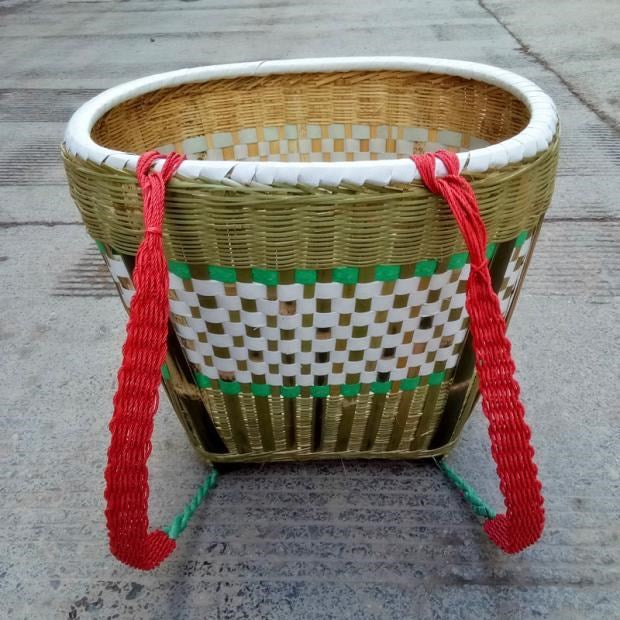 Handwoven Bamboo Baby Carrier Backpack for Infants and Toddlers, Traditional Style
