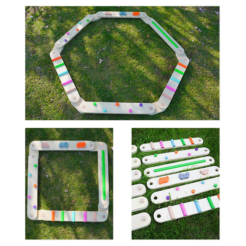 Wooden Balance Beam Set for Kids - Sensory Integration Training Equipment - Indoor/Outdoor Tactile Board Stepping Stones