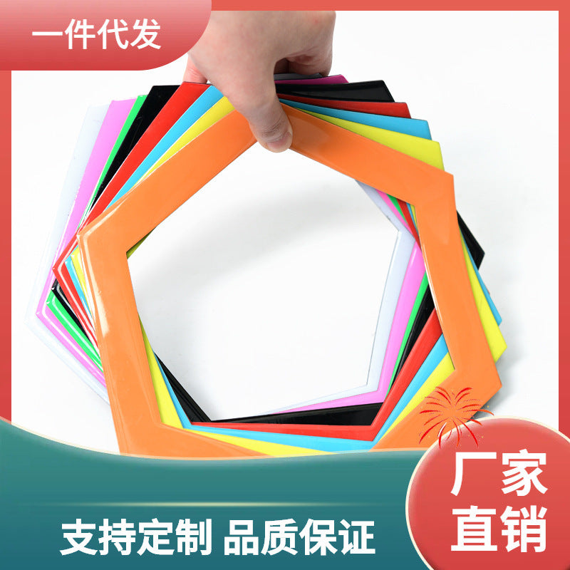 Hexagonal Magnetic Photo Frame Wall Sticker - No-Drill Diamond Magnetic Adsorption Picture Frame for Photo Wall Decoration