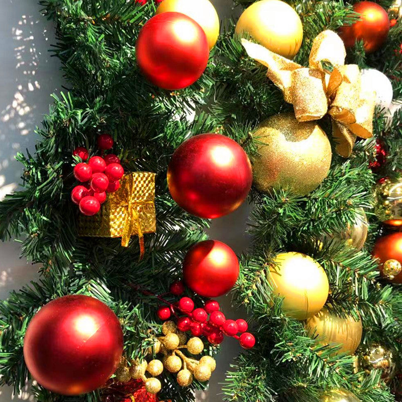 2.7m Christmas Garland Rattan with Lights - Festive Green Decoration for Doors, Pillars, and Ceilings