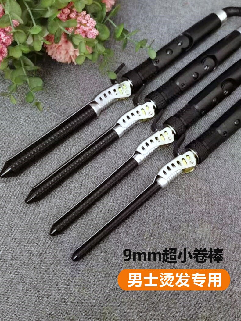 Rotating Hair Curler Root Volumizer for Men's Perms and Wool Rolls, Small Curling Iron for Barbershops