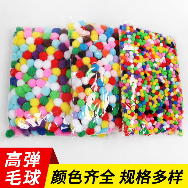 Colorful Fluffy Pom Poms for DIY Crafts, Kindergarten Art Supplies, and Educational Toys