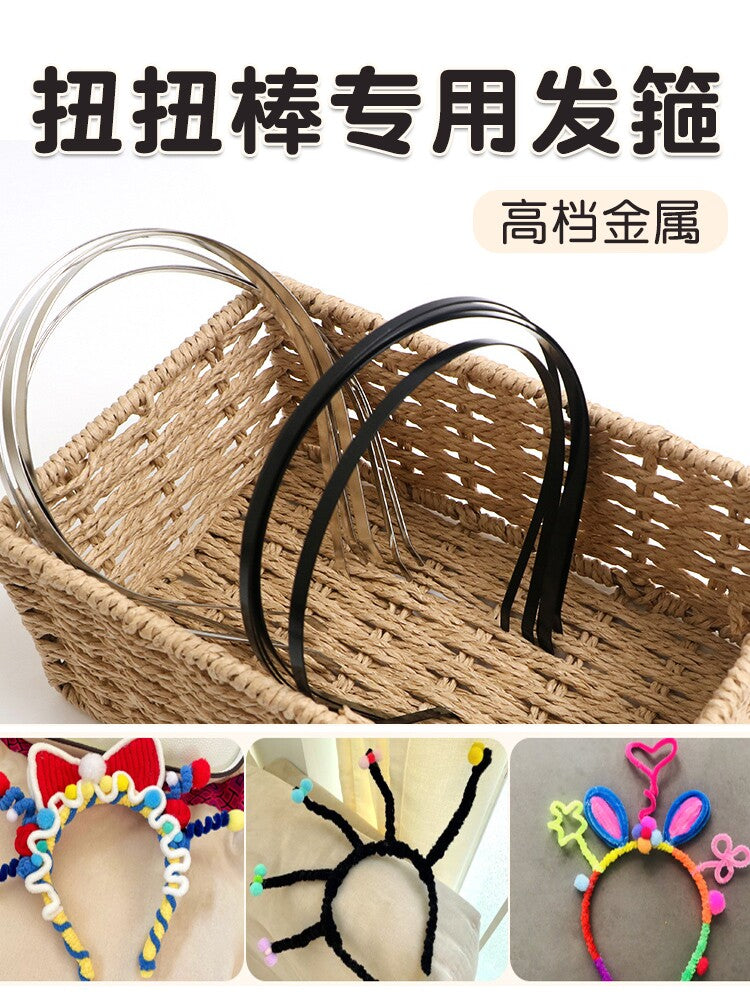 Twist Stick Hairband DIY Kit for Kids - Kindergarten Art Craft Supplies for Toddlers, Preschoolers, and School-Aged Children