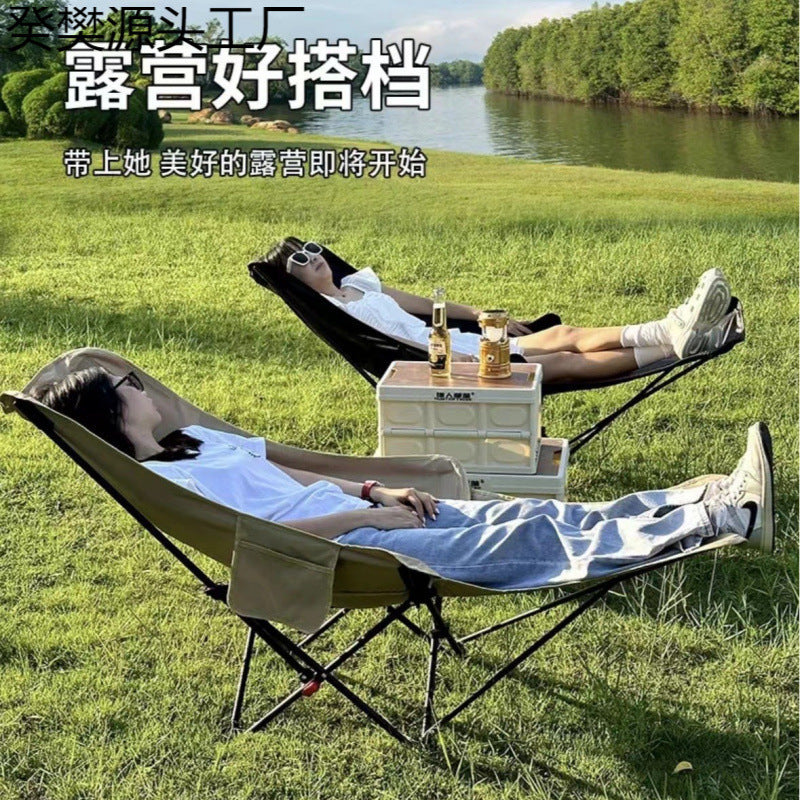 Folding Camping Table and Chair Set, Outdoor Picnic Egg Roll Table with Adjustable Reclining Chairs