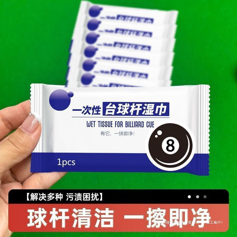 Disposable Billiard Cue Cleaning Wipes - No-Rinse Snooker Pool Cue Stain Remover Wipes for Billiard Halls