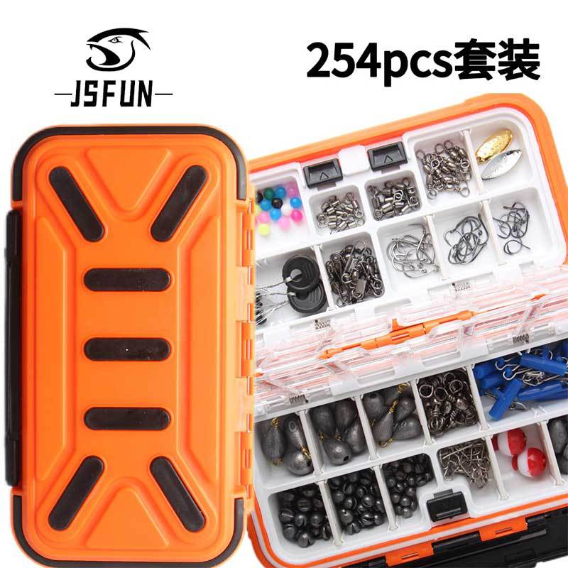 254-Piece Lure Fishing Accessories Kit with Hooks Texas Rig Sea Fishing Rock Fishing Tackle Box