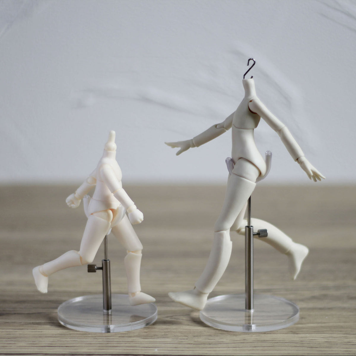 Adjustable Transparent Acrylic Stainless Steel Stand for 1/12 BJD OB11 GSC Doll Figures