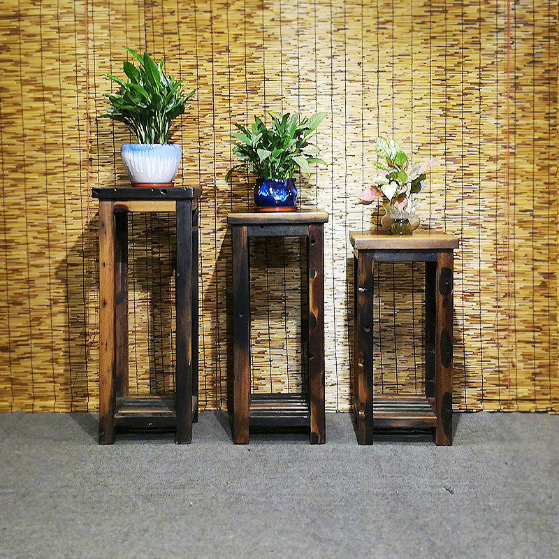 Old Boat Wood Flower Stand Furniture Solid Wood Living Room Plant Shelf Balcony Garden Flower Pot Rack