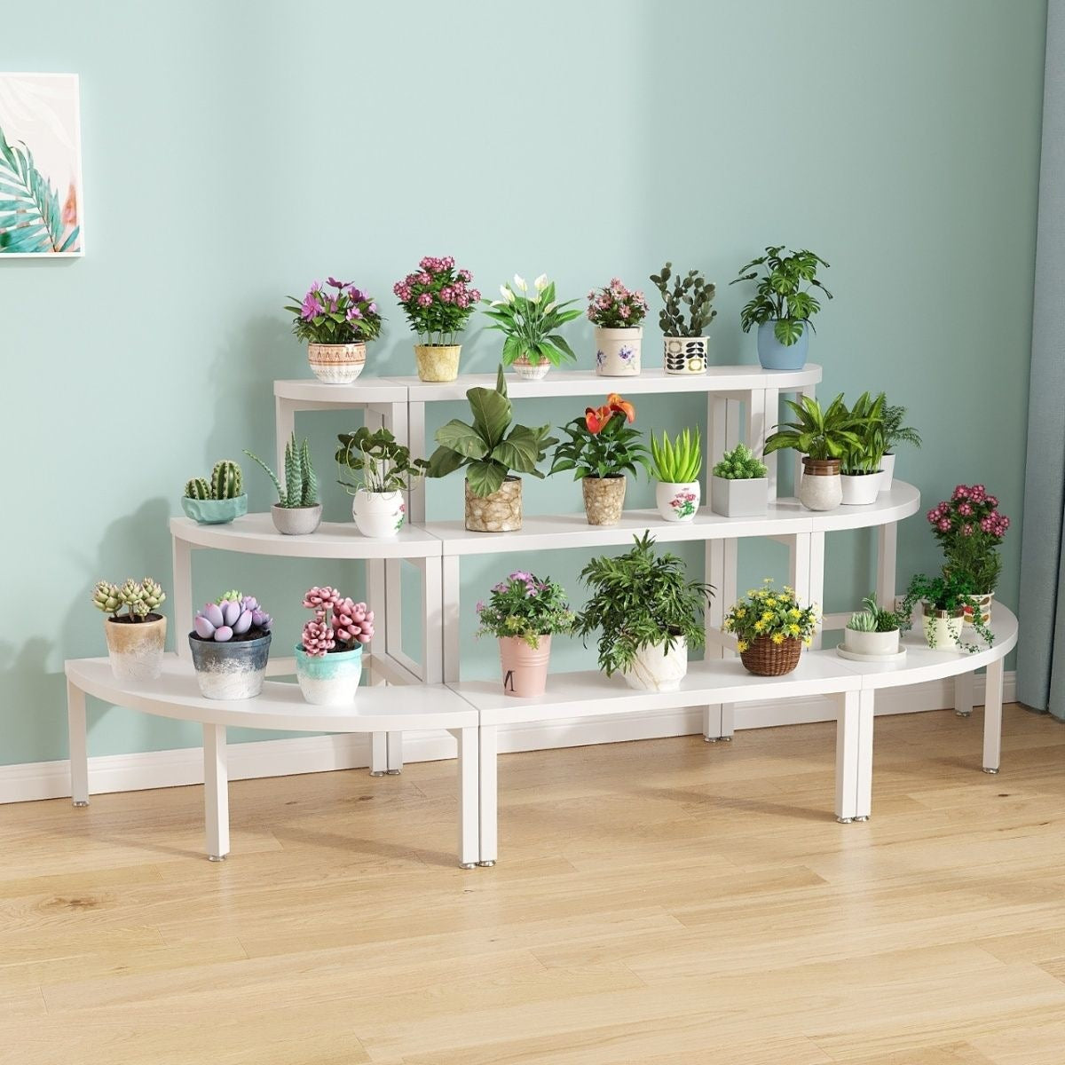 New Round Multi-layer Flower Stand, Curved Balcony Living Room Display Shelf, Irregular Plant Rack