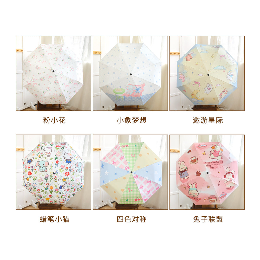 UV Protection Sun Umbrella for Women, Foldable Dual-Use Automatic Parasol for Sun and Rain, Portable High-Value Design