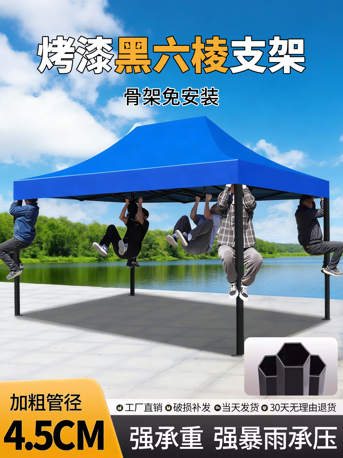 Outdoor Waterproof Canopy Tent Top Fabric for Stalls, Commercial Sunshade, Retractable Folding Awning