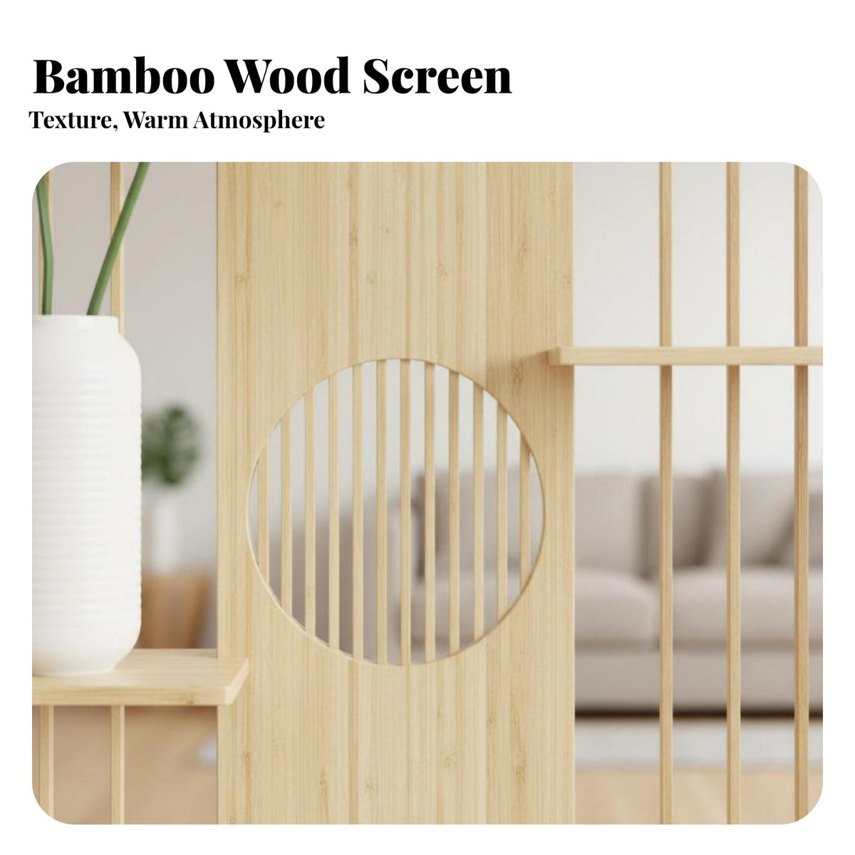 Partition with Display Shelves East Asian Aesthetic Room Divider with Shelves Multifunctional Design Privacy Screen for Homeowners, Entryway, Bedroom