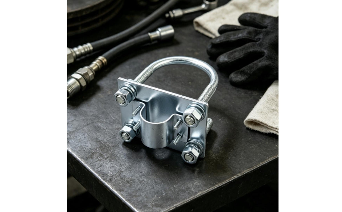 U-Bolt Antenna Clamp Galvanized Mast Mounting Clamp Bracket Outdoor Antenna Bracket for Installers, DIYers, Pole Fastening