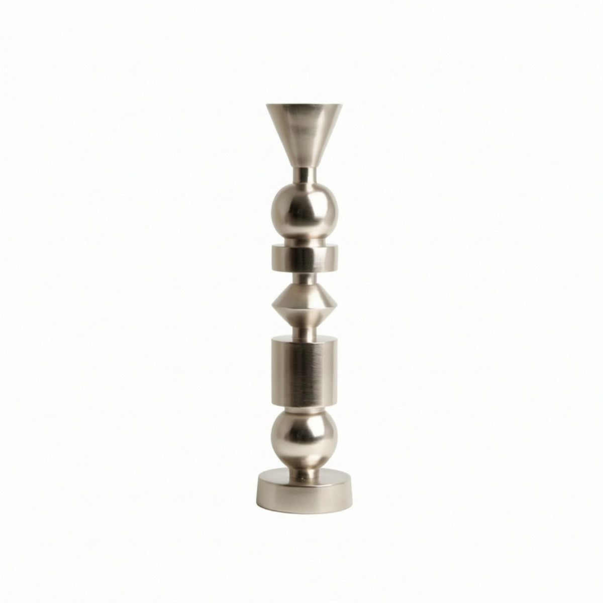 Aluminum Candlestick Holder Sculptural Candlestick Holder with Circular Base Minimalist for Dining Table