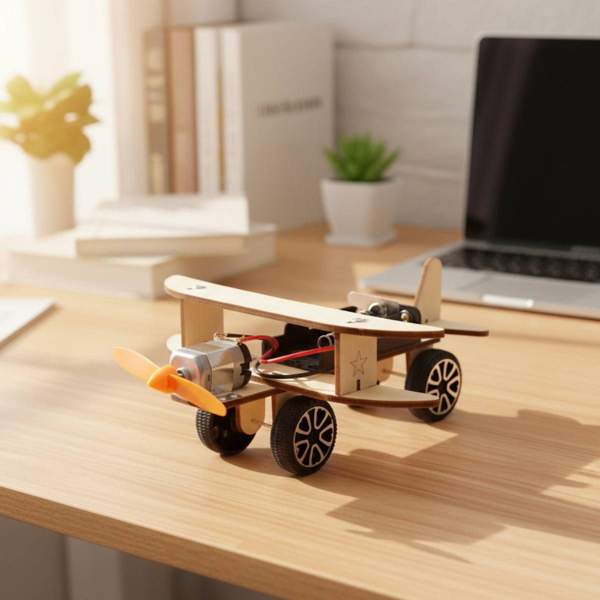 Electric Glider Model DIY Wooden Airplane Model Electric-Powered Wooden Airplane for Kids, Classroom