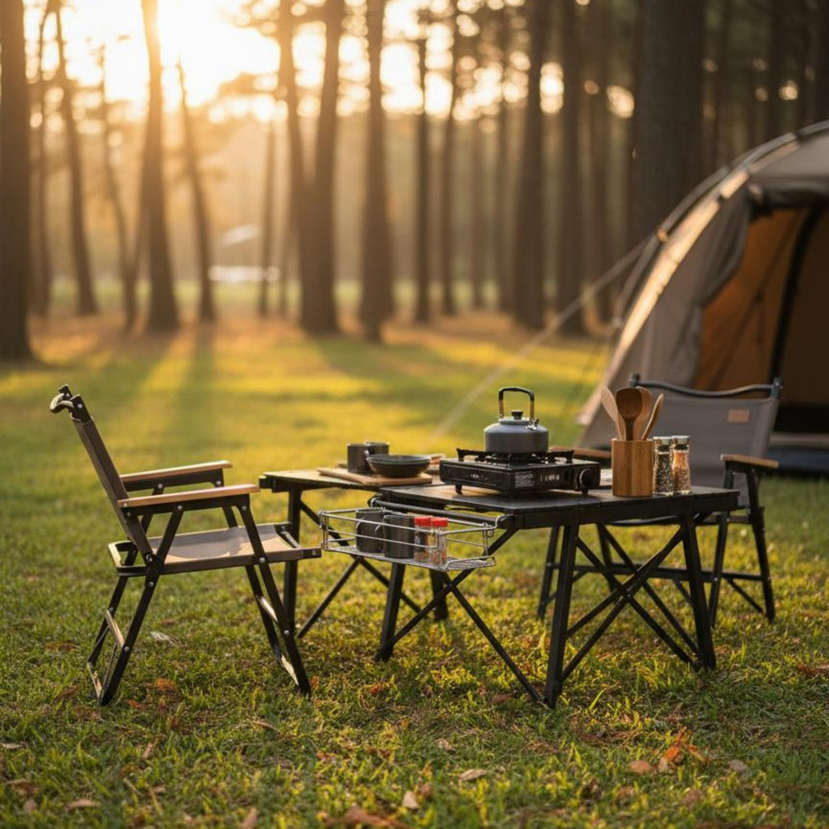 Table Edge Storage Basket Rust Resistant Camping Table Hanging Rack Easy Installation Stainless Steel Hanging Basket for Campers, Picnic, Barbecue