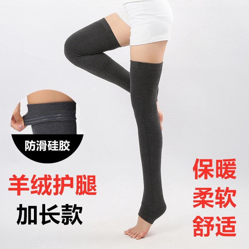 Unisex Cashmere Blend Knee Warmers for Winter - Thickened, Non-Slip, Over-the-Knee Leg Sleeves