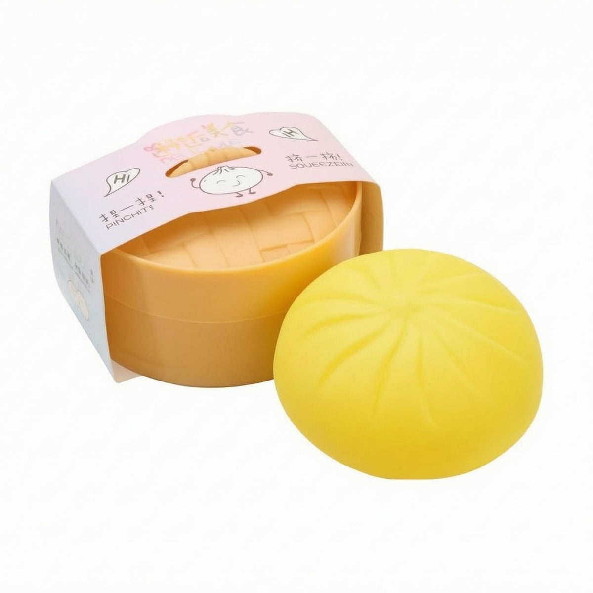 Pleated Top Bun-Shaped Compress Toy Rounded Steamed Bun Toy Soft Matte