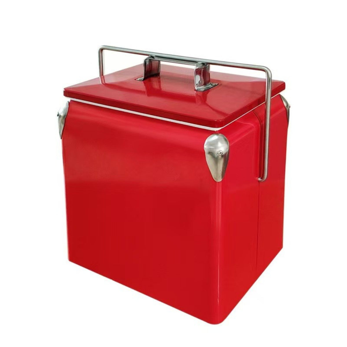 Metal Chilling Container with Handle Insulated Chiller Chest Insulated Ice Chest for Outdoor, Camping, Car Travel