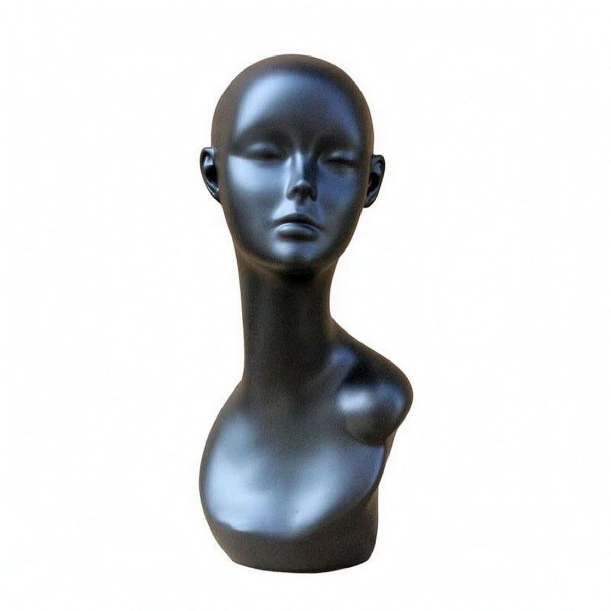 Featureless Female Mannequin Head Hollow Mannequin Bust with Shoulders Smooth