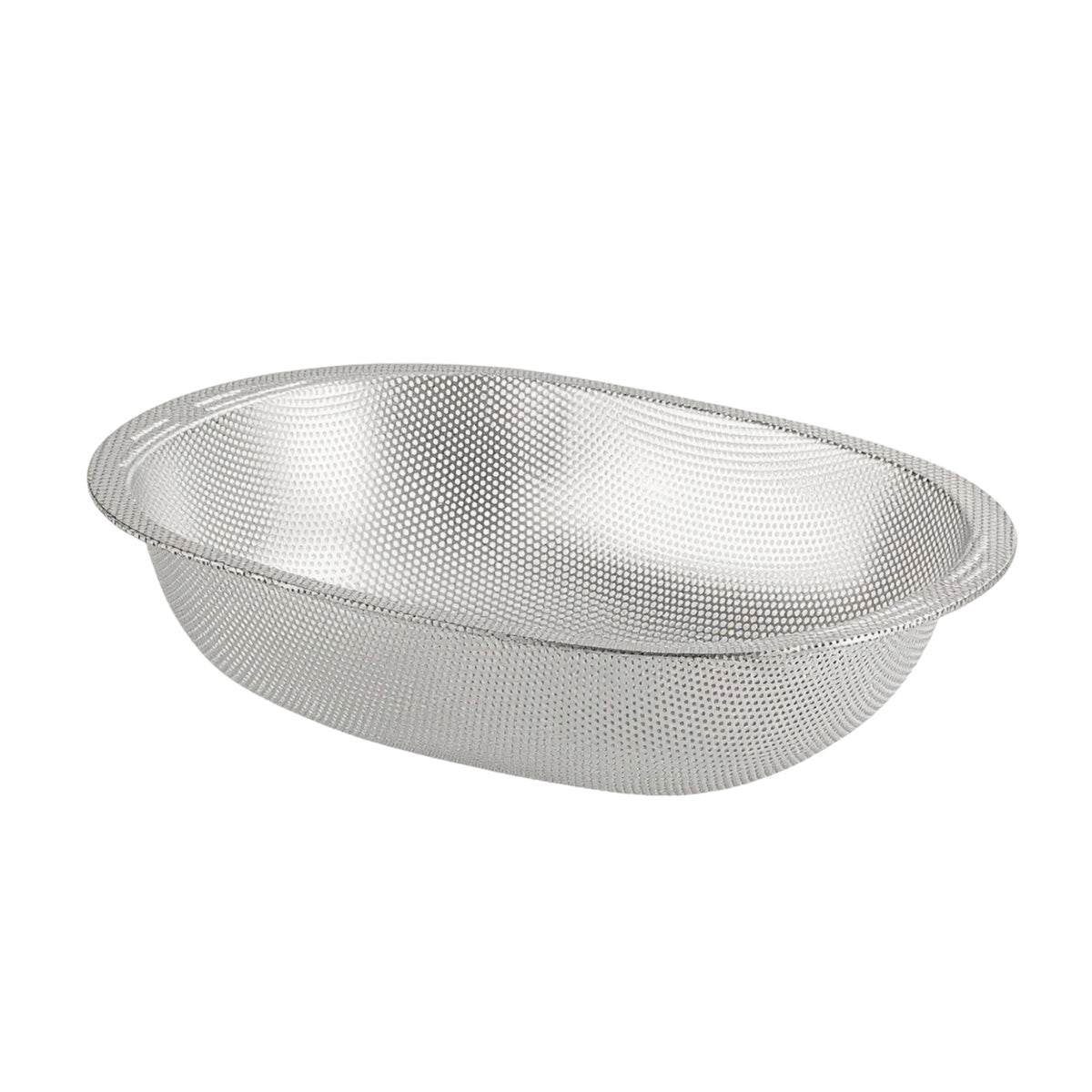 Stainless Steel Oval Colander Perforated Draining Basin Sturdy Mesh Colander for Kitchen, Meal Prep