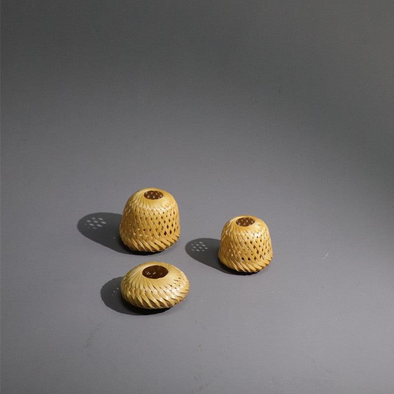 Handwoven Bamboo & Rattan Teapot Lid Holder for Tea Ceremony