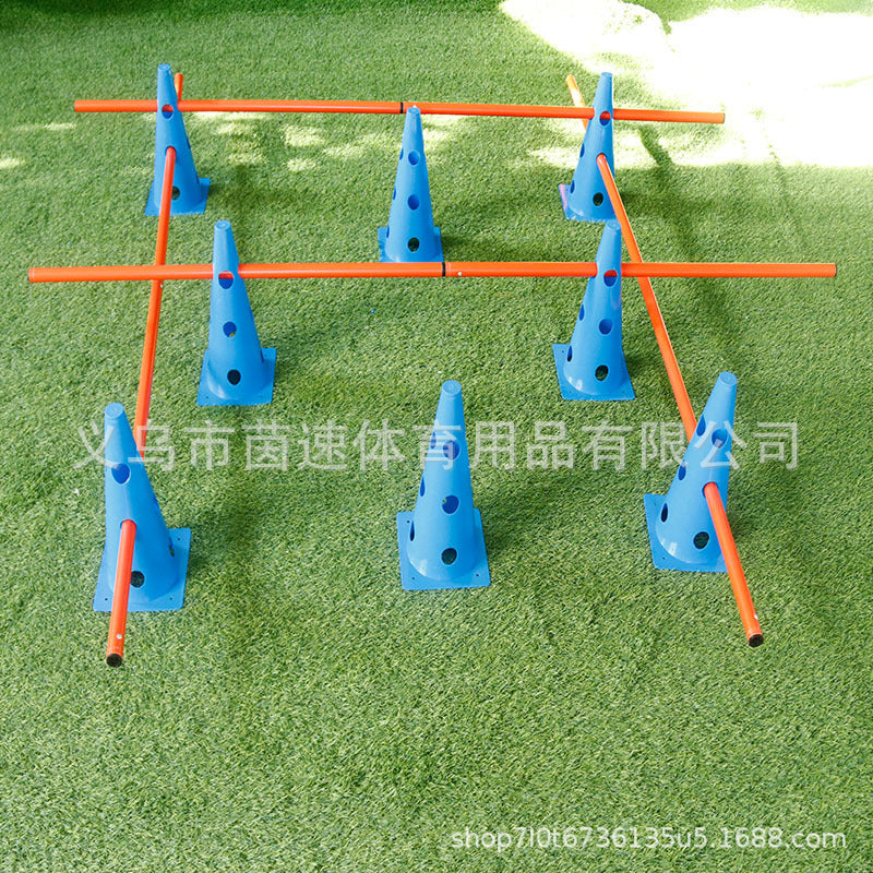 Adjustable Height Soccer Training Hurdles and Cones Set for Agility Drills