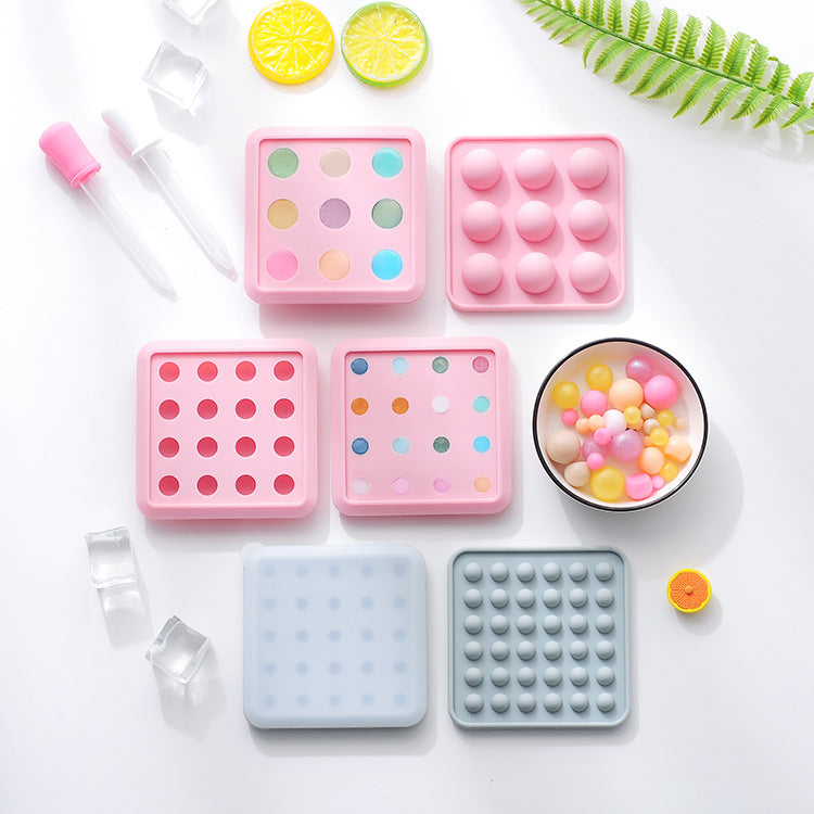 Mini Silicone Ice Ball Mold with Lid for Whiskey, Bubble Tea, and Mooncake Fillings