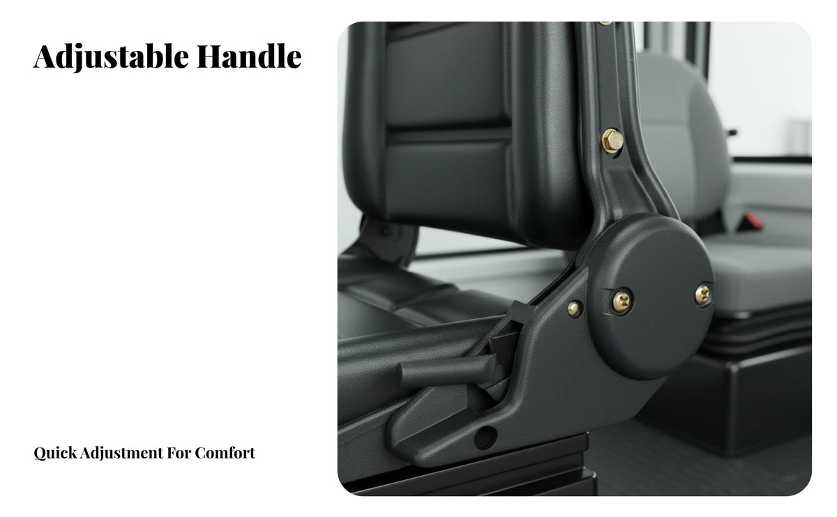 Forklift Driver Seat Adjustable Loader Driver Seat Thickened Leather Vehicle Part for Construction Site, Warehouse, Farm
