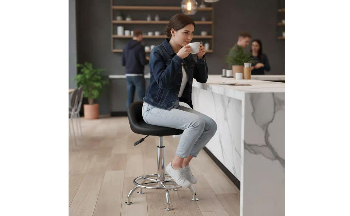 Round Padded Stool Top Wear-Resistant Round Bar Stool Seat Padded Chair Seat Replacement Easy Installation Furniture Part
