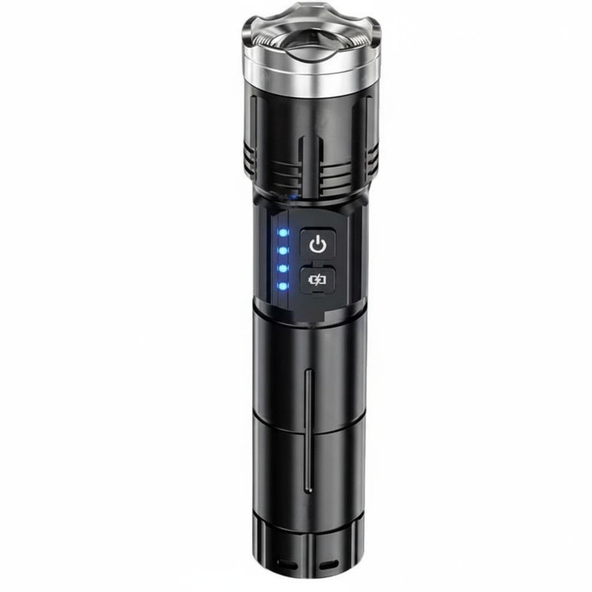 Battery-Powered Lamp Flashlight Type-C Fast Charging High Power Zoomable Flashlight Long Range Waterproof Torch Shockproof