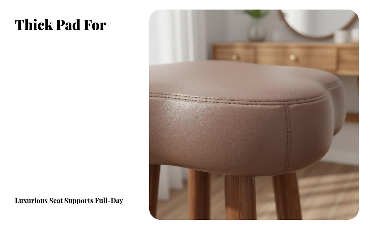 Cushiony Padded Stool Modern Minimalist Design Cushiony roundedShaped Pouf Thick Padding Small Seat for Homeowners, Students, Makeup Room, Bedroom