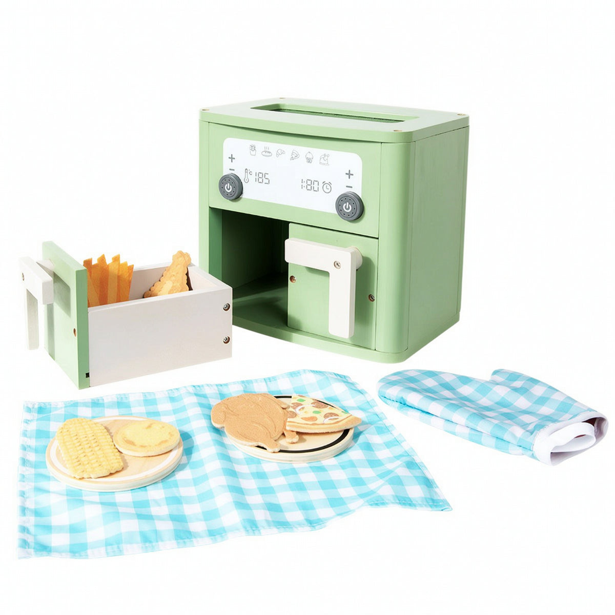 Toy Air Fryer with Pretend Meal Items Air Fryer Child-Friendly Kitchen Playset with Pretend Meal Items for Preschoolers