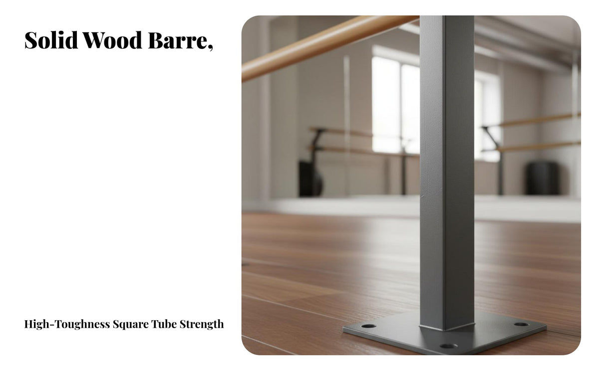 Fixed Dance Bar Stable Design Floor Mounted Dance Bar Thickened Base Dance Training Bar for Dancers, Adults, School, Home Gym