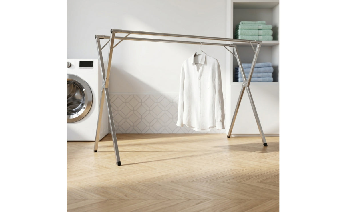 Stainless Steel Clothes Drying Rack Foldable Laundry Drying Rack Floor-Standing Telescopic for Balcony, Apartment